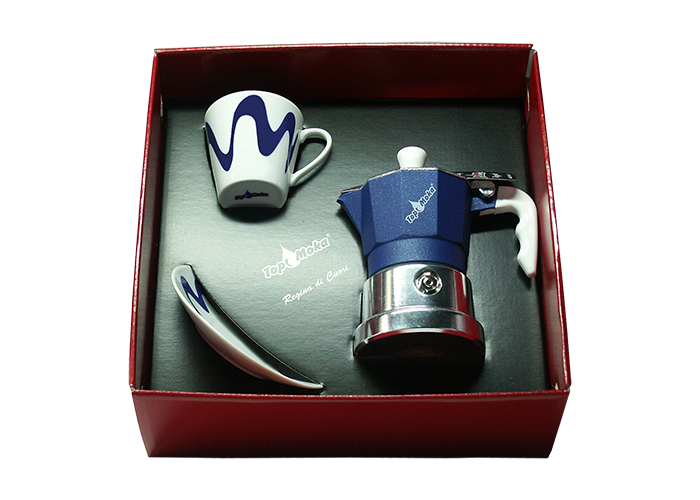 Confezione caffettiera Top Moka Top 1 tazza Blu