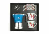 Confezione caffettiera Top Moka Top 2 tazze tricolore