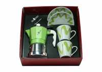 Confezione caffettiera Top Moka Top 2 tazze verde