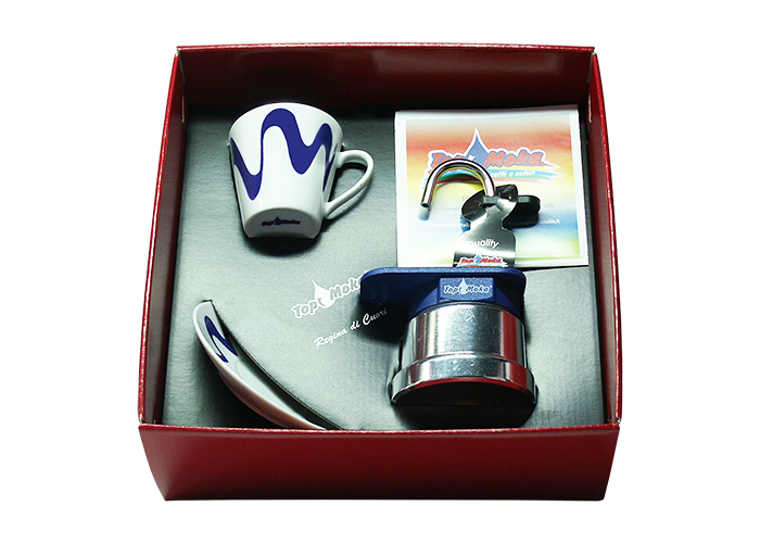 Confezione regalo caffettiera moka Mini 1 tazza blu