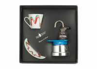 Confezione regalo caffettiera moka Mini 1 tazza tricolore