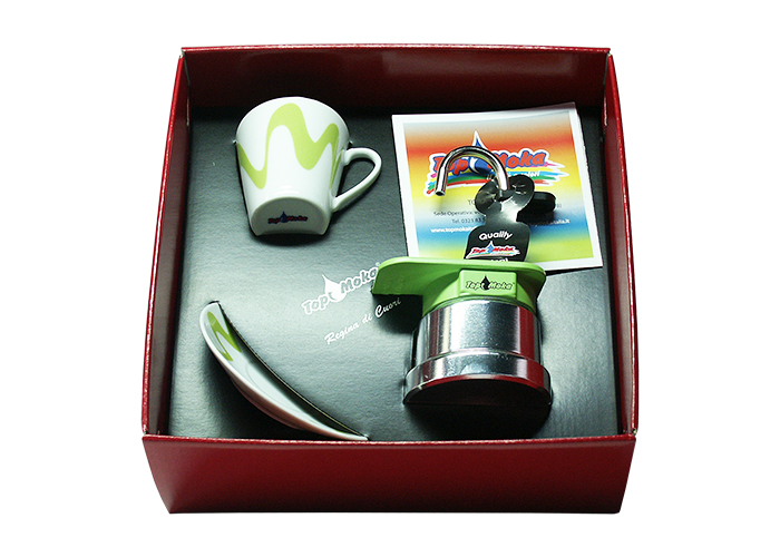 Confezione regalo caffettiera moka Mini 1 tazza verde